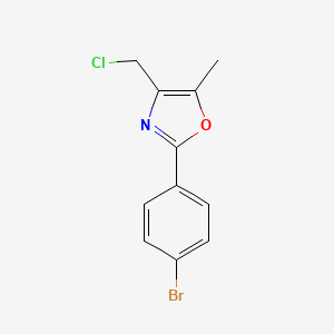 molecular formula C11H9BrClNO B8795067 2-(4-Bromophenyl)-4-(chloromethyl)-5-methyloxazole CAS No. 328918-81-6