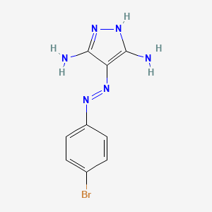 molecular formula C9H9BrN6 B8795120 1H-Pyrazole-3,5-diamine, 4-[(4-bromophenyl)azo]- CAS No. 62679-03-2