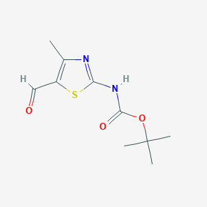molecular formula C10H14N2O3S B8795148 Tert-butyl N-(5-formyl-4-methyl-1,3-thiazol-2-YL)carbamate 