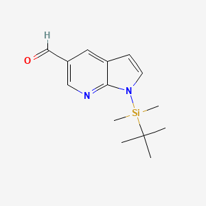 molecular formula C14H20N2OSi B8795231 1H-Pyrrolo[2,3-B]pyridine-5-carboxaldehyde, 1-[(1,1-dimethylethyl)dimethylsilyl]- 