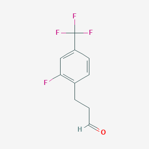 molecular formula C10H8F4O B8795310 3-(2-Fluoro-4-trifluoromethyl-phenyl)-propionaldehyde 