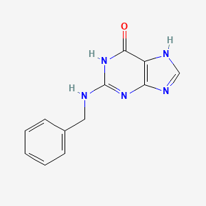 molecular formula C12H11N5O B8795312 9H-Purin-6-ol, 2-((phenylmethyl)amino)- CAS No. 5711-37-5