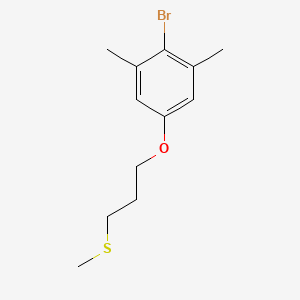 molecular formula C12H17BrOS B8795448 2-Bromo-1,3-dimethyl-5-[3-(methylthio)propoxy]benzene 