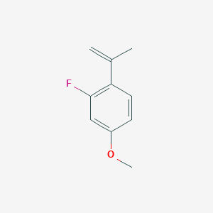 molecular formula C10H11FO B8795465 Benzene, 2-fluoro-4-methoxy-1-(1-methylethenyl)- 