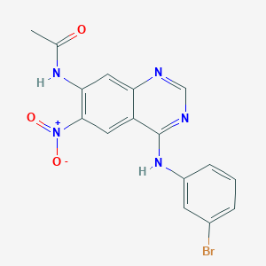 7-Acetamido-4-(3-bromoanilino)-6-nitroquinazoline