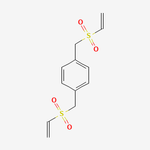 molecular formula C12H14O4S2 B8795515 Benzene, 1,4-bis(ethenesulfonylmethyl)- CAS No. 53061-16-8