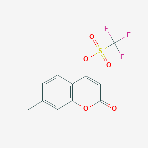 molecular formula C11H7F3O5S B8795518 7-Methyl-2-oxo-2H-chromen-4-YL trifluoromethanesulfonate 