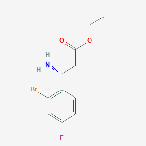 molecular formula C11H13BrFNO2 B8795595 (R)-Ethyl 3-amino-3-(2-bromo-4-fluorophenyl)propanoate 