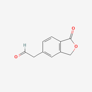 molecular formula C10H8O3 B8795620 2-(1-Oxo-1,3-dihydroisobenzofuran-5-yl)acetaldehyde 