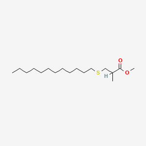 molecular formula C17H34O2S B8795762 Propanoic acid, 3-(dodecylthio)-2-methyl-, methyl ester CAS No. 16832-25-0