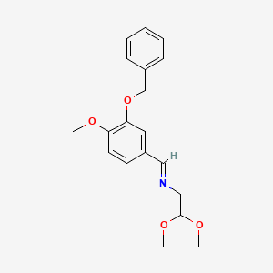 molecular formula C19H23NO4 B8795800 (3-Benzyloxy-4-methoxy-benzylidene)-(2,2-dimethoxy-ethyl)-amine CAS No. 41462-21-9