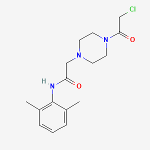 molecular formula C16H22ClN3O2 B8795850 2-[4-(chloroacetyl)piperazin-1-yl]-N-(2,6-dimethylphenyl)acetamide 