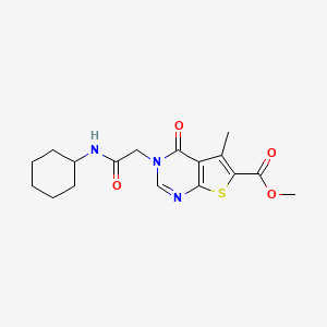 Methyl 3-(2-(cyclohexylamino)-2-oxoethyl)-5-methyl-4-oxo-3,4-dihydrothieno[2,3-d]pyrimidine-6-carboxylate