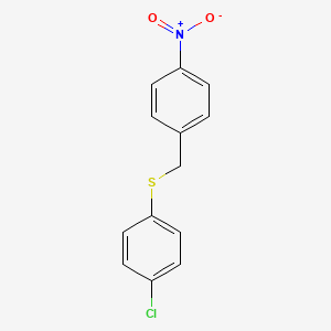 molecular formula C13H10ClNO2S B8795959 Benzene, 1-chloro-4-[[(4-nitrophenyl)methyl]thio]- CAS No. 88275-95-0