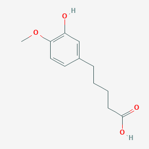 molecular formula C12H16O4 B8796015 5-(3-Hydroxy-4-methoxyphenyl)pentanoic acid CAS No. 18238-48-7