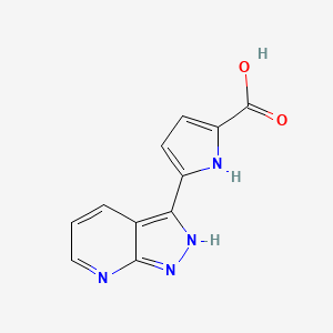 molecular formula C11H8N4O2 B8796227 5-(1H-Pyrazolo[3,4-b]pyridin-3-yl)-1H-pyrrole-2-carboxylic Acid 