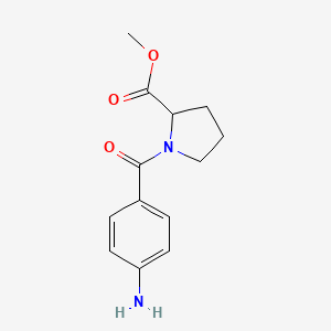 molecular formula C13H16N2O3 B8796240 Methyl 1-(4-aminobenzoyl)pyrrolidine-2-carboxylate 