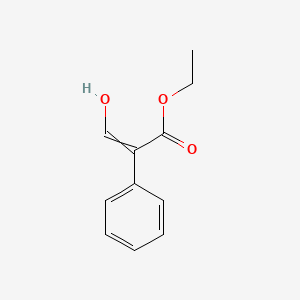 molecular formula C11H12O3 B8796313 3-Hydroxy-2-phenylacrylic acid ethyl ester 