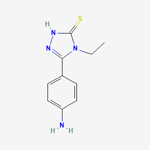 molecular formula C10H12N4S B8796322 5-(4-Aminophenyl)-4-ethyl-4H-1,2,4-triazole-3-thiol 