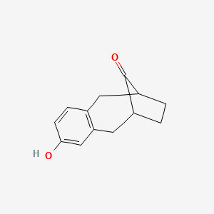 molecular formula C13H14O2 B8796580 5-Hydroxytricyclo[8.2.1.03,8]trideca-3,5,7-trien-13-one CAS No. 82799-14-2