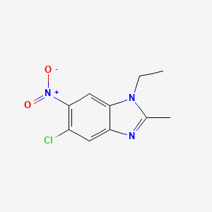molecular formula C10H10ClN3O2 B8796618 5-Chloro-1-ethyl-2-methyl-6-nitro-1h-benzimidazole CAS No. 90799-36-3