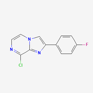 molecular formula C12H7ClFN3 B8796880 8-Chloro-2-(4-fluorophenyl)imidazo[1,2-A]pyrazine 