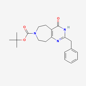 molecular formula C20H25N3O3 B8796912 tert-Butyl 2-benzyl-4-oxo-5,6,8,9-tetrahydro-3H-pyrimido[4,5-d]azepine-7(4H)-carboxylate 