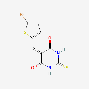 molecular formula C9H5BrN2O2S2 B8797034 5-[(5-Bromothiophen-2-yl)methylidene]-2-sulfanylidene-1,3-diazinane-4,6-dione CAS No. 260780-33-4