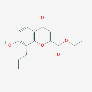 molecular formula C15H16O5 B8797066 Ethyl 7-hydroxy-4-oxo-8-propyl-4H-chromene-2-carboxylate CAS No. 42368-92-3