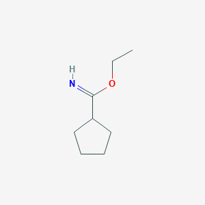 molecular formula C8H15NO B8797104 Cyclopentanecarboximidic acid ethyl ester CAS No. 52186-80-8