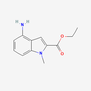 molecular formula C12H14N2O2 B8797218 Ethyl 4-amino-1-methyl-1H-indole-2-carboxylate CAS No. 91119-15-2