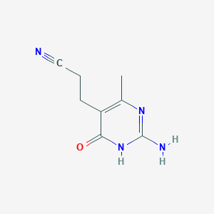 3-(2-Amino-6-methyl-4-oxo-1,4-dihydropyrimidin-5-yl)propanenitrile
