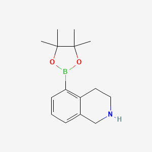 molecular formula C15H22BNO2 B8797331 5-(4,4,5,5-Tetramethyl-1,3,2-dioxaborolan-2-yl)-1,2,3,4-tetrahydroisoquinoline 
