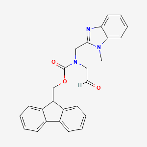 molecular formula C26H23N3O3 B8797362 (9H-Fluoren-9-yl)methyl ((1-methyl-1H-benzo[d]imidazol-2-yl)methyl)(2-oxoethyl)carbamate 