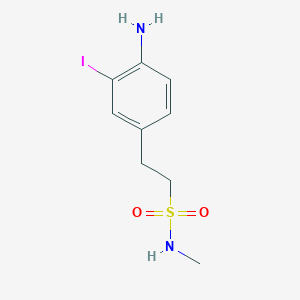 molecular formula C9H13IN2O2S B8797555 2-(4-amino-3-iodophenyl)-N-methylethanesulfonamide 