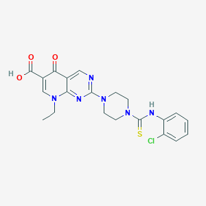 molecular formula C21H21ClN6O3S B8797560 2-[4-[(2-Chlorophenyl)carbamothioyl]piperazin-1-yl]-8-ethyl-5-oxopyrido[2,3-d]pyrimidine-6-carboxylic acid 