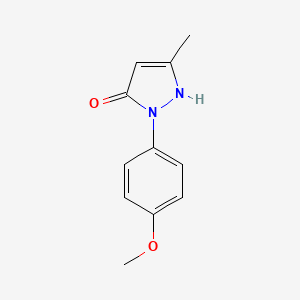 molecular formula C11H12N2O2 B8797563 2-(4-methoxyphenyl)-5-methyl-1,2-dihydro-3H-pyrazol-3-one 