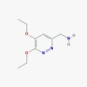molecular formula C9H15N3O2 B8797564 (5,6-Diethoxypyridazin-3-yl)methanamine 