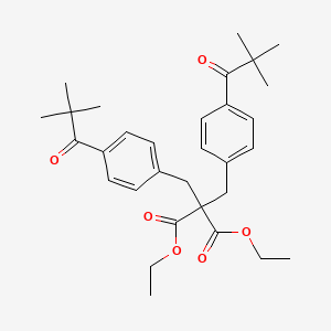 molecular formula C31H40O6 B8797635 Diethyl bis(4-pivaloylbenzyl)malonate CAS No. 53780-45-3