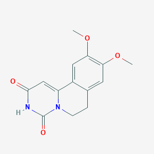 molecular formula C14H14N2O4 B8797638 2-hydroxy-9,10-dimethoxy-6,7-dihydro-4H-pyrimido[6,1-a]isoquinolin-4-one 
