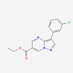 molecular formula C15H12ClN3O2 B8797709 Ethyl 3-(3-chlorophenyl)pyrazolo[1,5-a]pyrimidine-6-carboxylate 