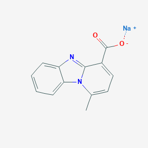 molecular formula C13H9N2NaO2 B087978 Pyrido(1,2-a)benzimidazole-4-carboxylic acid, 1-methyl-, sodium salt CAS No. 10326-84-8