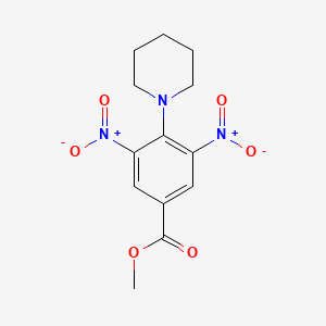 molecular formula C13H15N3O6 B8797801 3,5-Dinitro-4-piperidin-1-yl-benzoic acid methyl ester 