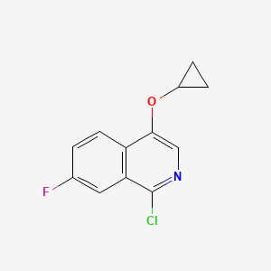 molecular formula C12H9ClFNO B8797828 1-Chloro-4-cyclopropoxy-7-fluoroisoquinoline CAS No. 1409964-54-0
