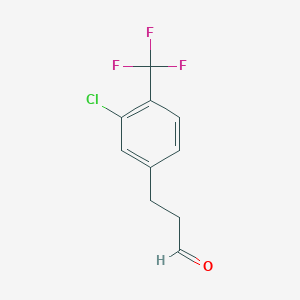 molecular formula C10H8ClF3O B8797831 Benzenepropanal, 3-chloro-4-(trifluoromethyl)-(or 3-(3-Chloro-4-trifluoromethylphenyl)propionaldehyde) 