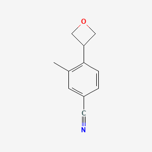molecular formula C11H11NO B8798056 3-Methyl-4-(oxetan-3-YL)benzonitrile 