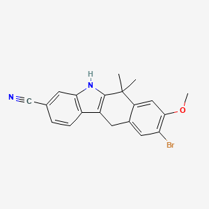 molecular formula C20H17BrN2O B8798143 9-Bromo-8-methoxy-6,6-dimethyl-6,11-dihydro-5H-benzo[b]carbazole-3-carbonitrile CAS No. 1256579-00-6