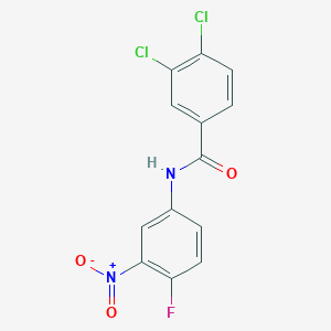 molecular formula C13H7Cl2FN2O3 B8798171 3,4-dichloro-N-(4-fluoro-3-nitrophenyl)benzamide 