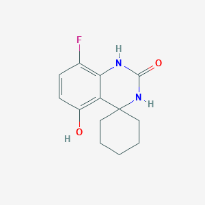 molecular formula C13H15FN2O2 B8798294 8'-fluoro-5'-hydroxy-1'H-spiro[cyclohexane-1,4'-quinazolin]-2'(3'H)-one 