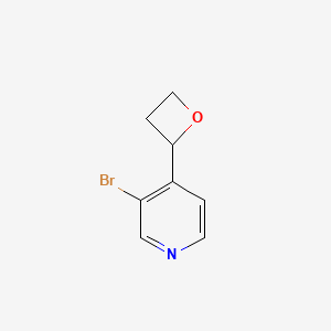 molecular formula C8H8BrNO B8798365 3-Bromo-4-(oxetan-2-YL)pyridine 